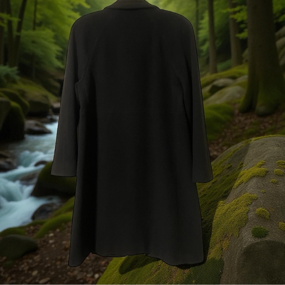 Steve by Searle Classic Black Cashmere Coat size 4-6 - Picture 4 of 14